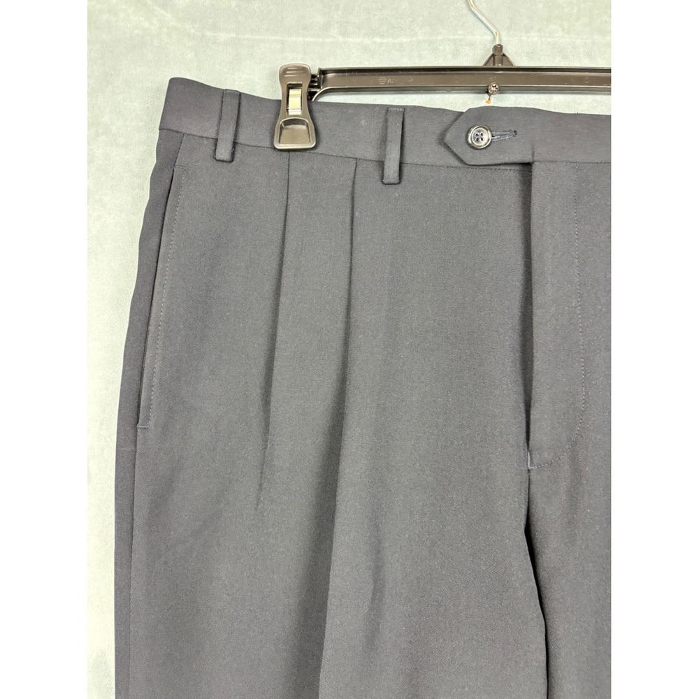 Lauren Ralph Lauren Mens Navy Blue Pleated Cuffed Dress Pants Trousers 36x31 - Picture 3 of 12